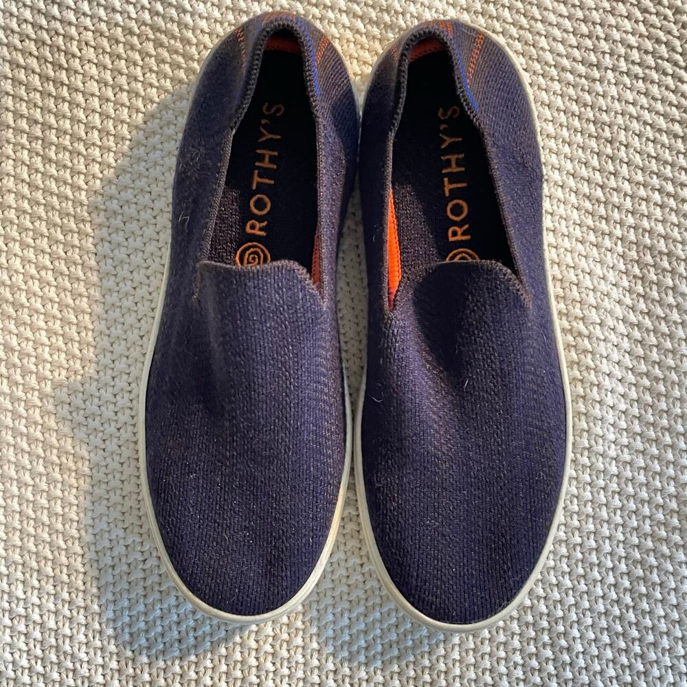 Rothy's "The Sneaker" in Navy Herringbone‎ Merino Size 7.5 - Picture 2 of 7